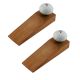 2 Pieces Cream Green Crackle Handmade Wooden Door Stopper